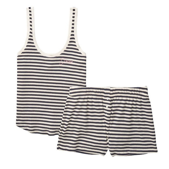 NWT Victoria’s Secret Stripped Thermal Short Set - Picture 4 of 4